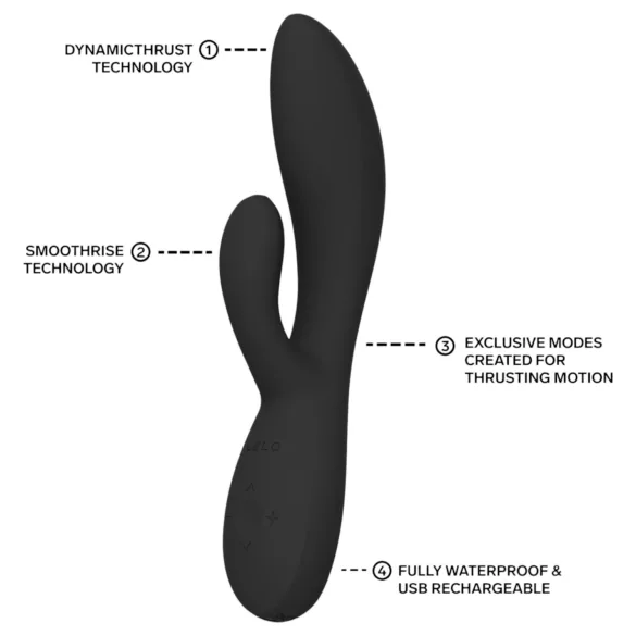 LELO - INA Thrust, gode rabbit à va-et-vient (noir)
