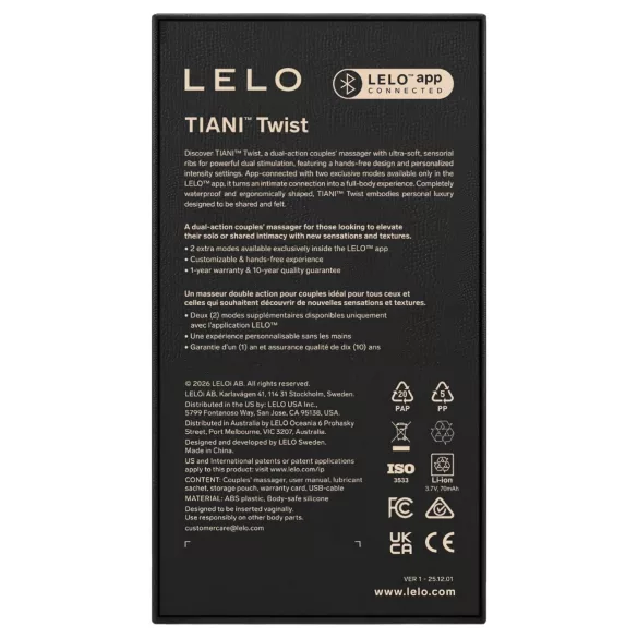 LELO Tiani Twist - vibromasseur connecté pour couple (rose)