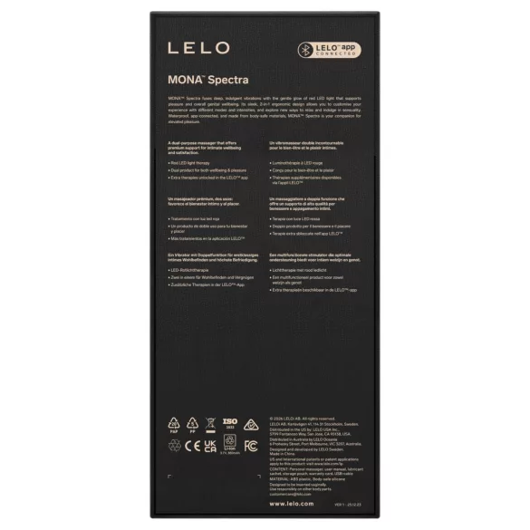LELO Mona Spectra - vibromasseur intelligent pour point G avec lumière LED (blanc)