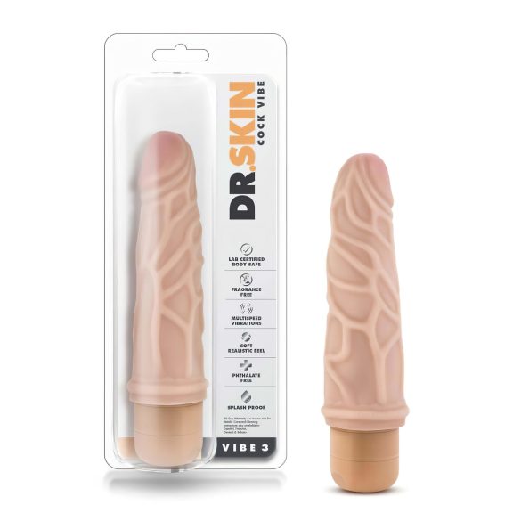 Dr. Skin Vibe No.3 - vibromasseur réaliste (naturel)