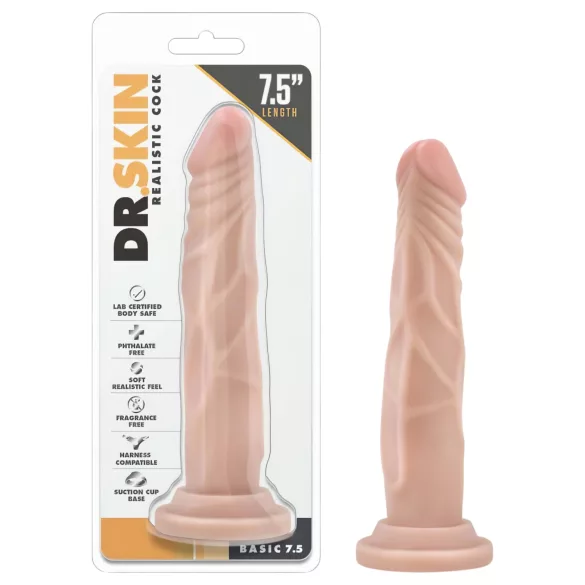 Dr. Skin - gode ventouse réaliste 19 cm - couleur chair