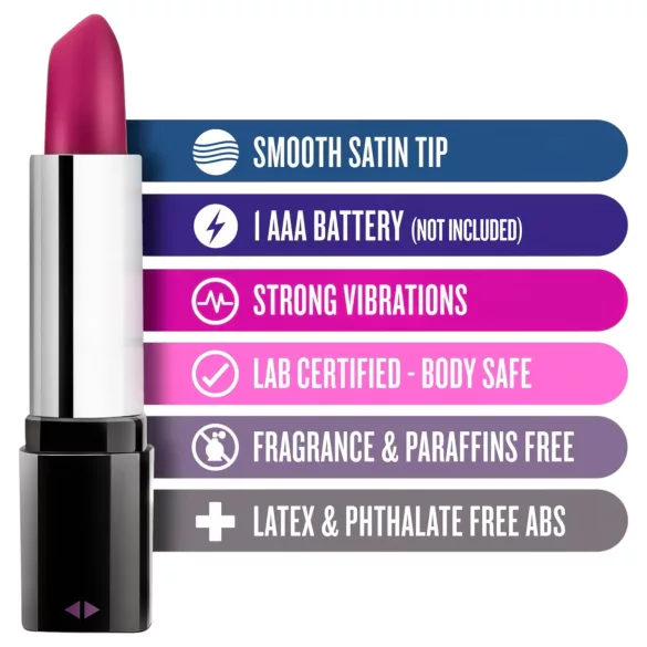 Rouge à lèvres Blush Rosé - vibromasseur rouge à lèvres (noir-rose)