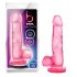 Doux et Dur 4 - Dildo ventouse avec testicules (rose)