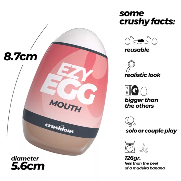 Crushious Ezy Egg Mouth - œuf masturbateur (couleur chair)
