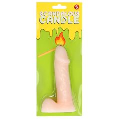 Scandalous - bougie - pénis avec testicules - naturel (133g)   Scandalous - bougie - pénis avec testicules - naturel (133g)