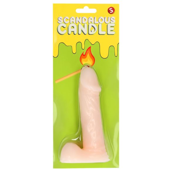 Bougie audacieuse - pénis avec testicules - naturel (133g)