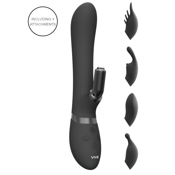 Vive Chou - Vibrateur 4 en 1 avec stimulateur clitoridien (noir)