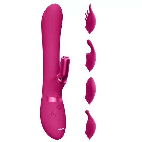 Vive Chou - vibromasseur clitoridien à tête interchangeable rechargeable - rose