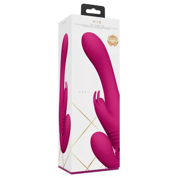 Vive Suki - gode ceinture vibrant sans harnais - rose