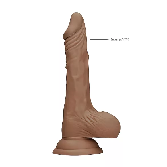 RealRock - gode réaliste avec testicules - 17cm - couleur foncée