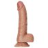 RealRock - Dildo ventouse et testicules - 15,5cm (brun naturel)