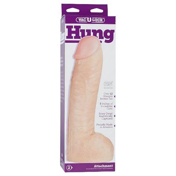 Doc Johnson - gode mic Vac-U-Lock Hung 12 réaliste avec testicules - nude