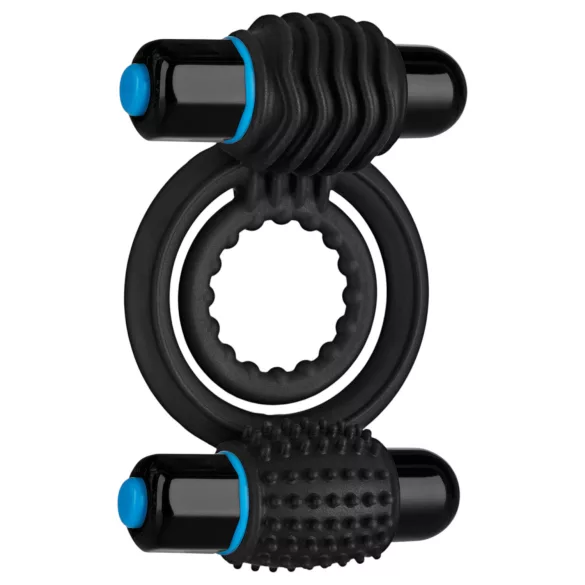 Doc Johnson Optimale - double anneau pénien vibrant (noir)