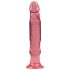 Dildo anal rose à ventouse Crystal Jellies