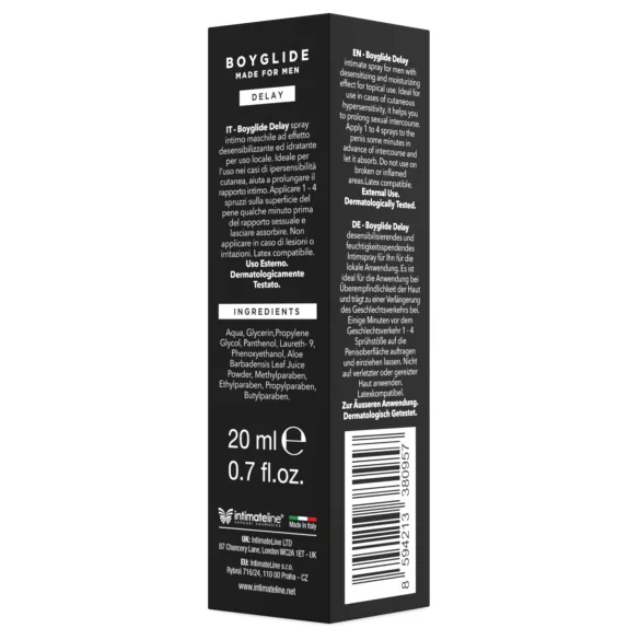 Intimateline Boyglide - spray retardant pour hommes (20 ml)