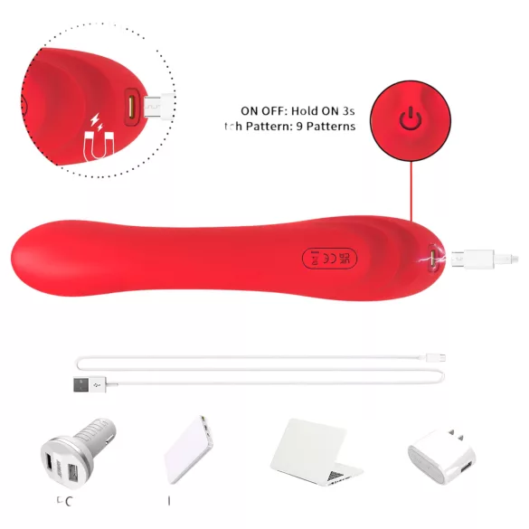 Bestoy - vibromasseur point G langue - silicone rouge