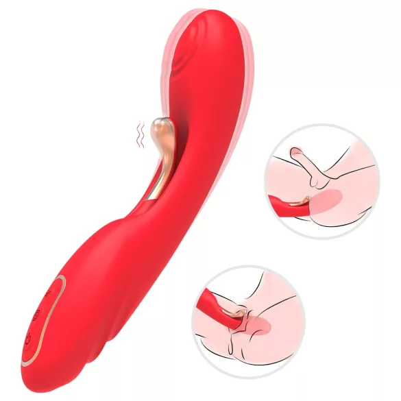 Bestoy - vibromasseur point G langue - silicone rouge