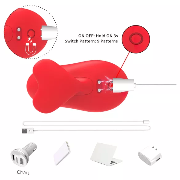 Bestoy - mini vibromasseur doigt rechargeable - silicone rouge