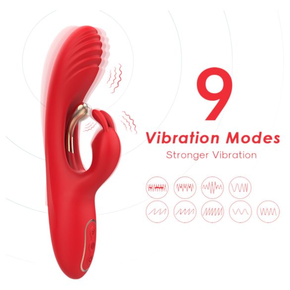 Bestoy - Vibrateur stimulateur point G et clitoris - silicone rouge