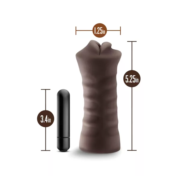 Enlust Krystal - vagin oral vibrant réaliste avec images MI - marron