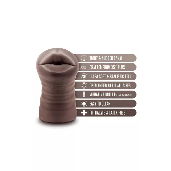 Enlust Krystal - vagin oral vibrant réaliste avec images MI - marron