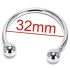 Anneau de gland en métal inoxydable - retardateur d'éjaculation (32 mm)