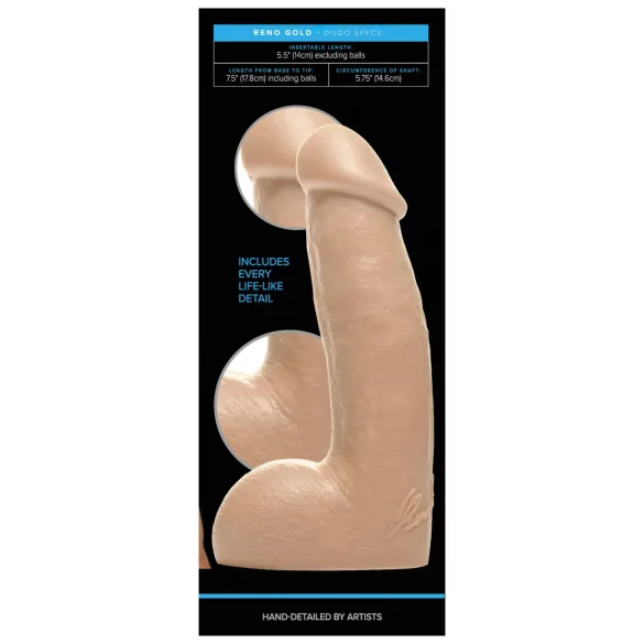 Fleshjack Reno Gold - gode réaliste - silicone - couleur chair