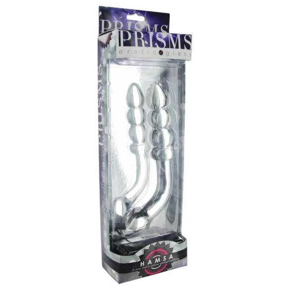 Prisms Hamsa - gode double extrémité - stimulateur point G - verre transparent