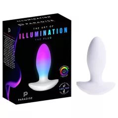 Paradise Illumination - plug anal vibrant lumineux (blanc)