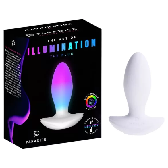 Paradise Illumination - plug anal vibrant lumineux (blanc)