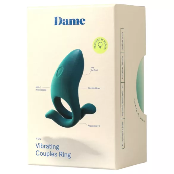 Dame Hug - anneau pénien vibrant réglable (vert)