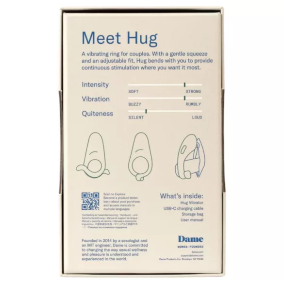 Dame Hug - anneau pénien vibrant réglable (vert)