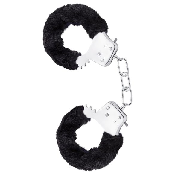 Menottes en peluche noires Temptasia