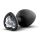 Temptasia S - plug anal noir, bijou argenté cœur - petit