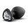 Plug anal noir cœur argenté - medium
