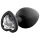 Temptasia - plug anal cœur pierre argentée - silicone noir taille M