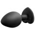 Plug anal noir cœur argenté - medium
