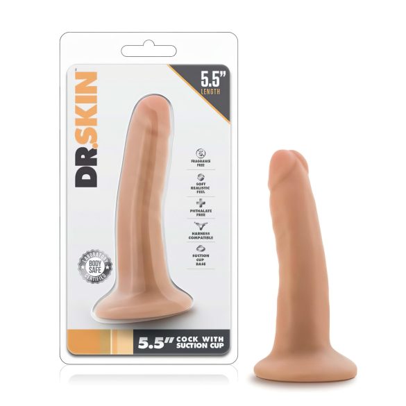 Dr. Skin 5,5 - godemichet avec ventouse réaliste - naturel (14cm)