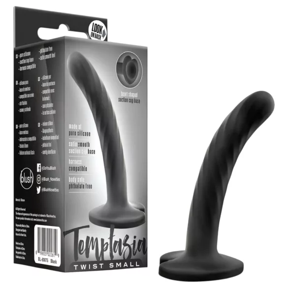 Temptasia Twist Small - gode torsadé avec ventouse (noir)