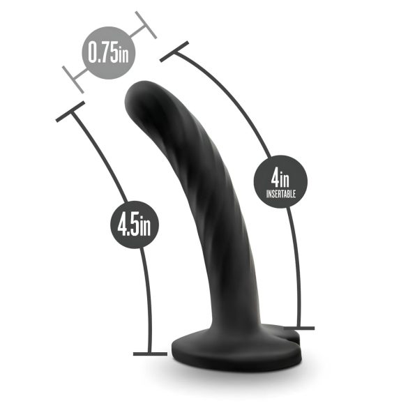 Temptasia Twist Small - gode ceinture ventouse torsadé - silicone noir