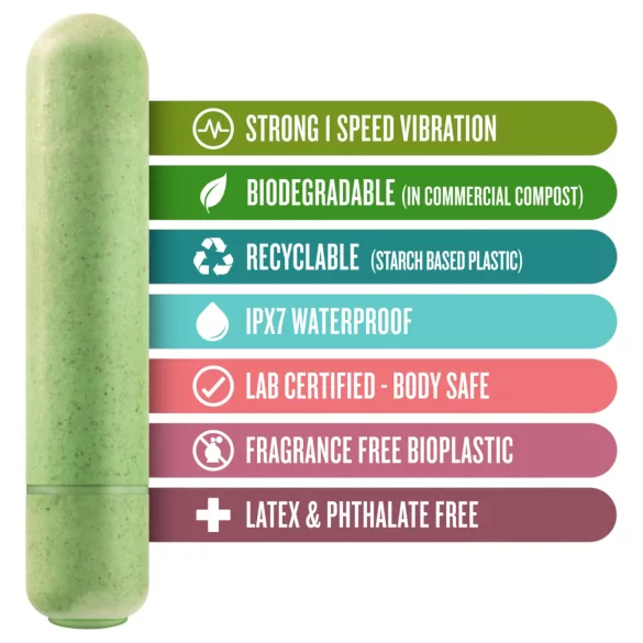 Gaia - Vibromasseur écologique moyen - silicone vert