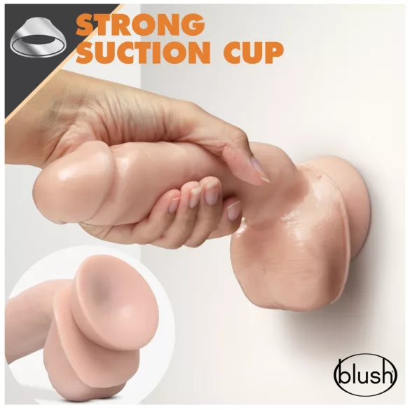 blush Dr. Skin Glide godemichet réaliste - 21,5 cm, avec testicules