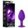 Temptasia S - petit plug anal avec pierre dorée et cœur (violet)