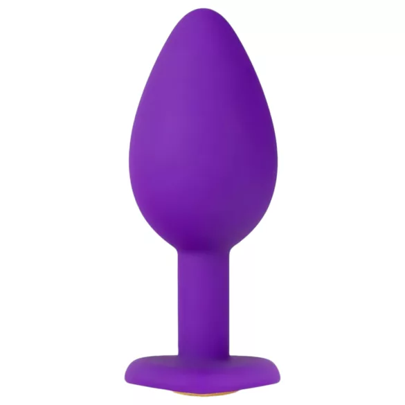 Temptasia S - plug anal violet, petit, en forme de cœur avec pierre dorée