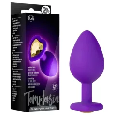   Temptasia M - plug anal cœur orné de pierre - silicone violet - taille moyenne