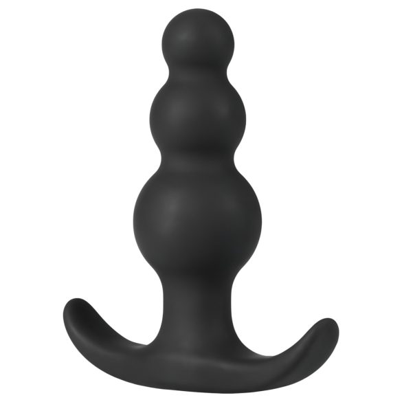 Anal Adventures Platinum - plug anal à perles - silicone noir