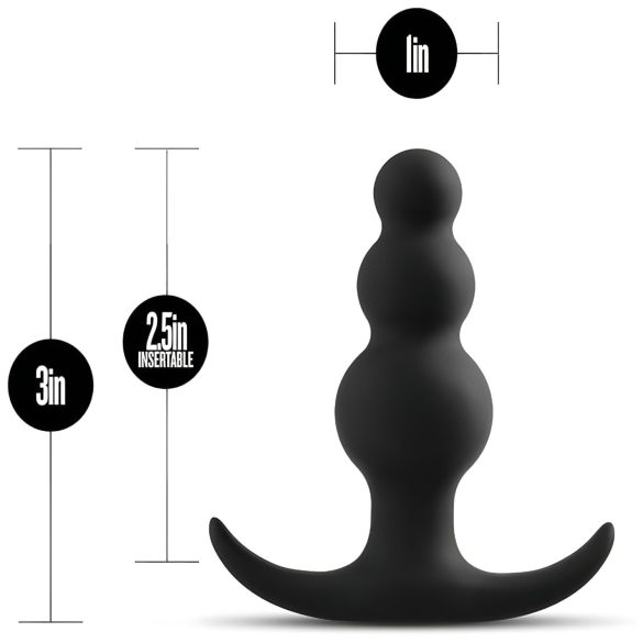 Anal Adventures Platinum - plug anal à perles - silicone noir