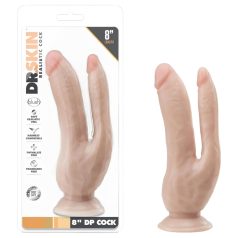 Dr. Skin 8 - double dildo ventouse (naturel) Dr. Skin 8 - double dildo ventouse (naturel)
