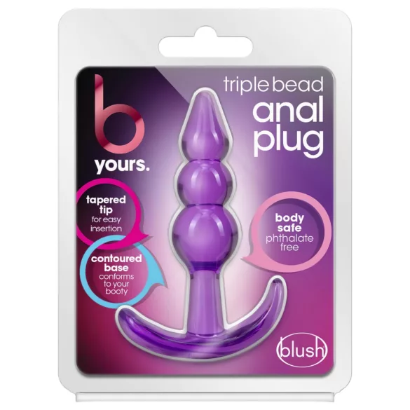 B Yours - plug anal à boules - silicone violet