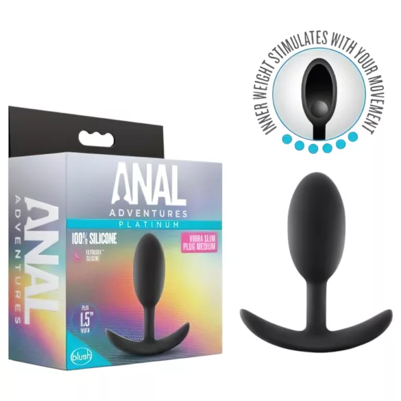 Anal Adventures Platinum - plug anal moyen - silicone noir